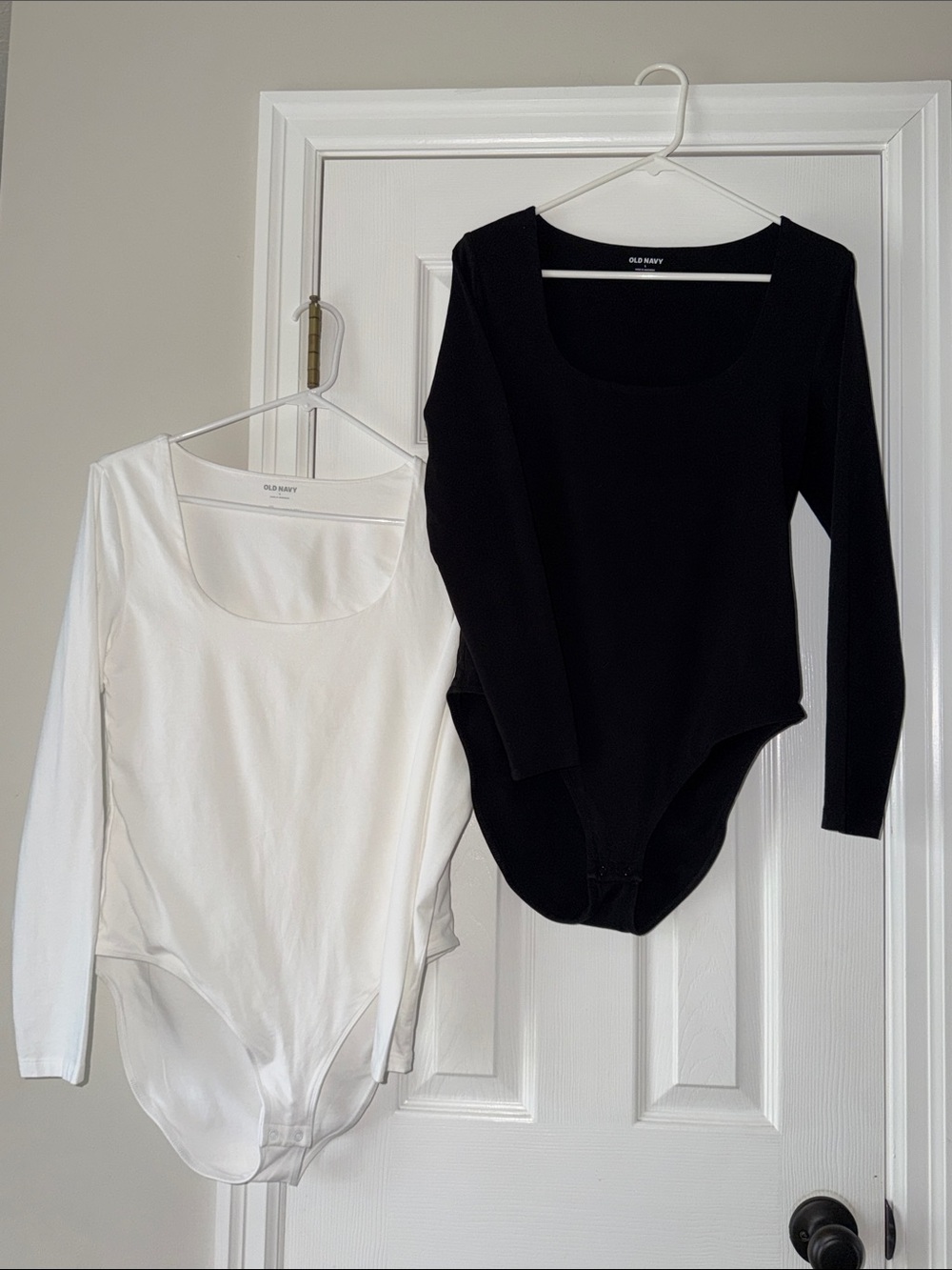 Old Navy Long-Sleeve Scoop Neck Bodysuits - Black & White